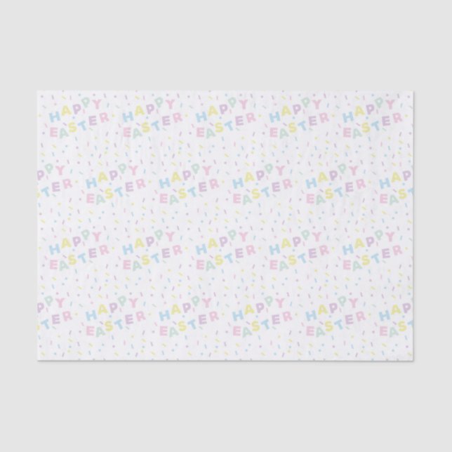 Papier Mousseline Motif Confetti de Pâques joyeux (Recto)