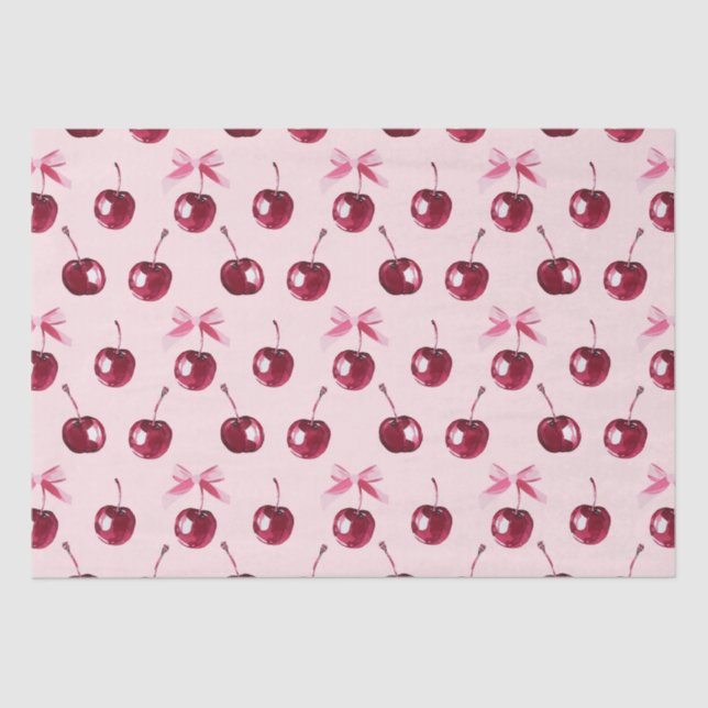Papier Mousseline Motif Coquette Cherries (Recto)