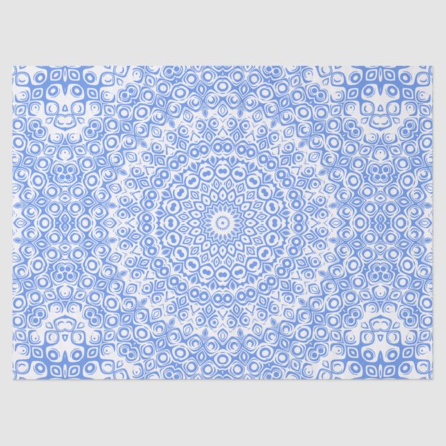 Papier Mousseline Motif Cornflower Blue Mandala (Recto)
