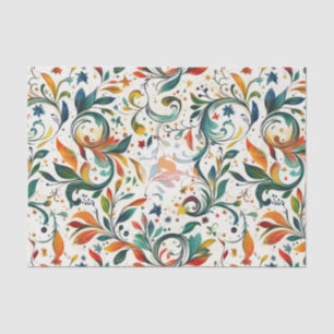Papier Mousseline Motif couleur Paisley d'inspiration vintage