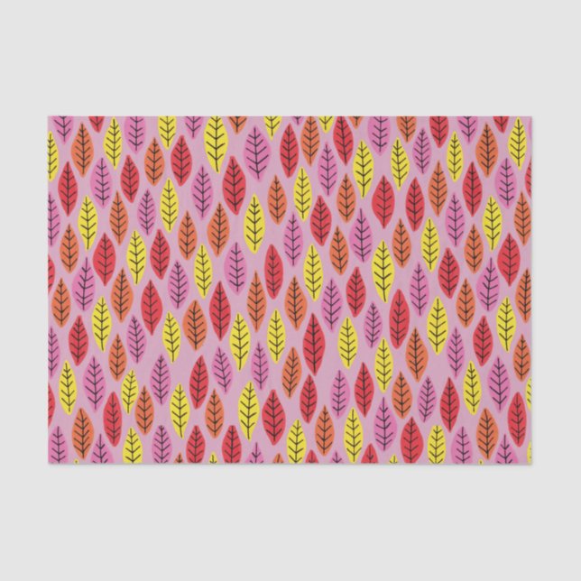Papier Mousseline Motif couleur rose clair feuille (Recto)