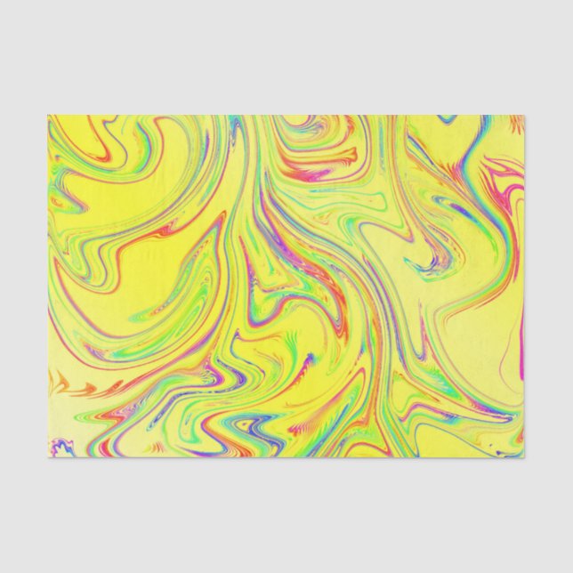 Papier Mousseline motif courbe moderne avec différentes fractales (Recto)