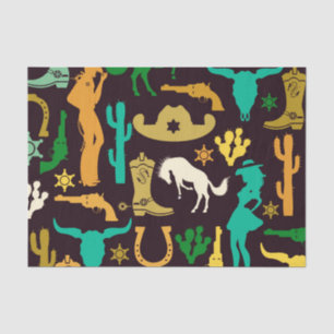 Papier Mousseline Motif Cowboy