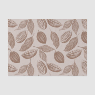 Papier Mousseline motif crayon vintage avec gousses de cacao