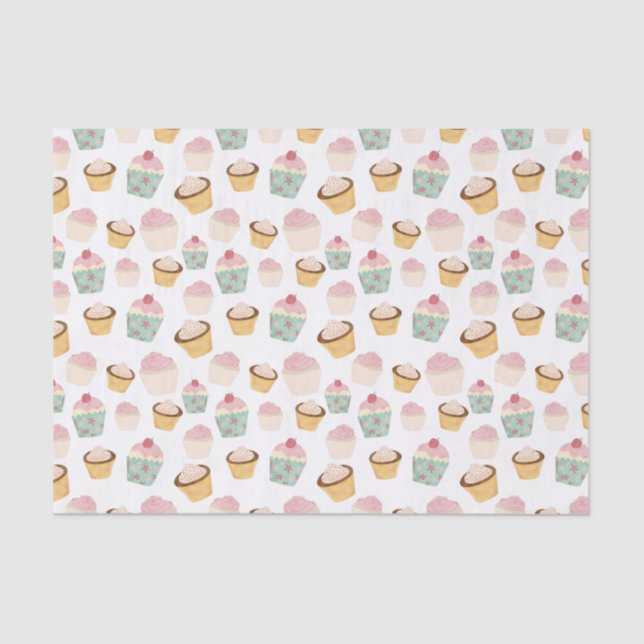 Papier Mousseline Motif Cupcake (Recto)