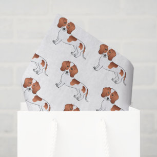 Papier Mousseline Motif Dachshund Dog rouge et blanc lisse