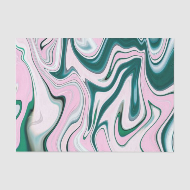Papier Mousseline Motif d'agate vert et rose (Recto)
