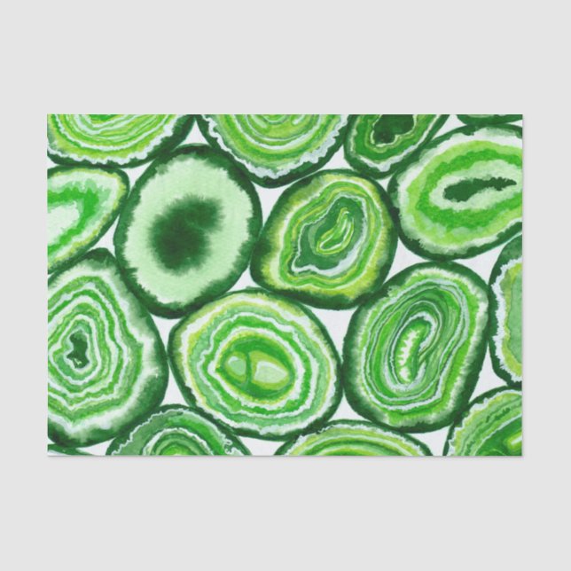 Papier Mousseline Motif d'agate verte (Recto)