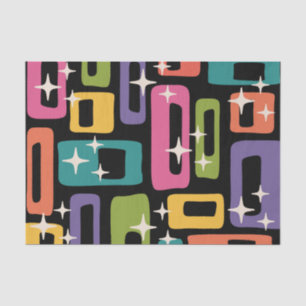 Papier Mousseline Motif d'âge atomique Abstrait MCM rétro