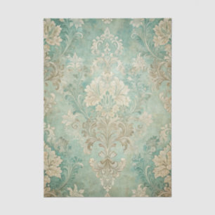 Papier Mousseline Motif damassé grunge dans des nuances de bleus sar