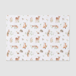 Papier Mousseline Motif d'amis animaux de bois mignon