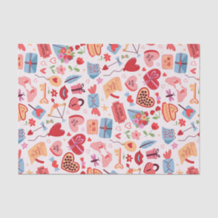 Papier Mousseline Motif d'amour romantique de la Saint-Valentin mign