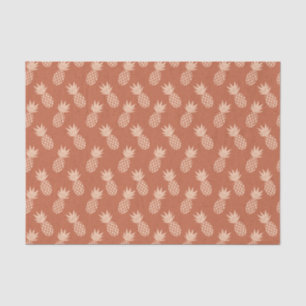 Papier Mousseline Motif d'ananas tropique Terracotta & Peach