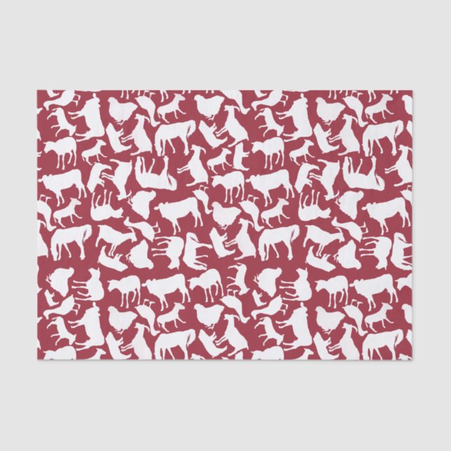 Papier Mousseline Motif d'animaux de ferme (Recto)