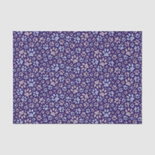 Papier Mousseline Motif d'animaux Empreintes de pattes en violet et