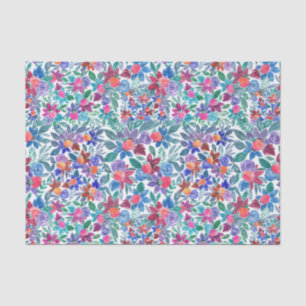 Papier Mousseline Motif d'aquarelle aux fraises florales