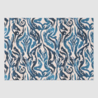 Motif d'aquarelle bleu Abstrait Ikat