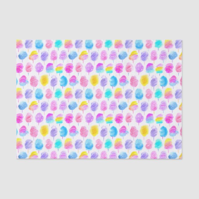 Papier Mousseline Motif d'aquarelle couleur Coton Candy (Recto)