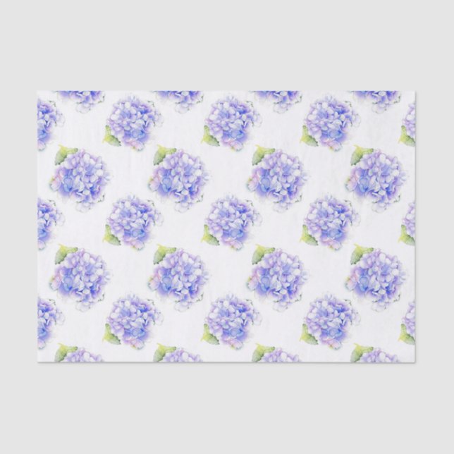 Papier Mousseline Motif d'aquarelle Hydrangea (Recto)