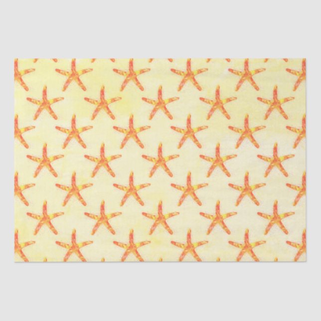 Papier Mousseline Motif d'aquarelle Starfish (Recto)