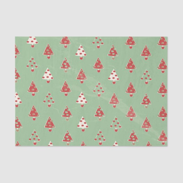Papier Mousseline Motif d'arbres de Noël (Recto)