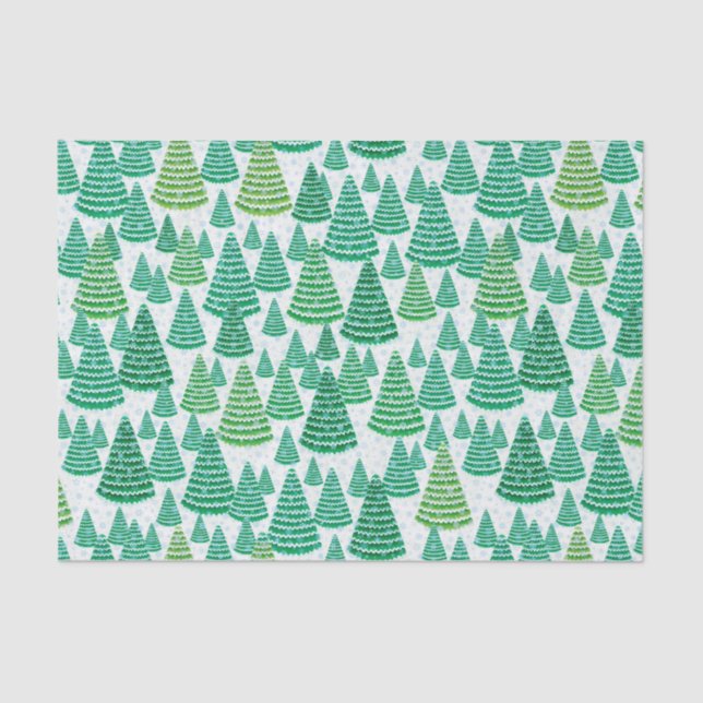 Papier Mousseline Motif d'arbres de Noël de Milou (Recto)
