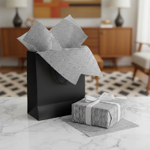 Papier Mousseline Motif d'art à carrés noir et blanc rétro