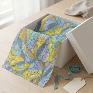 Papier Mousseline Motif d'art abstrait de zen doodle à l'aquarelle p