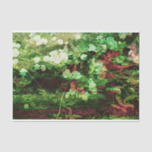 Papier Mousseline motif d'art cool de fleurs vert rouge. Nature