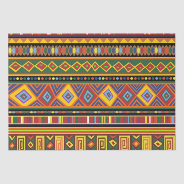 Papier Mousseline Motif d'art ethnique en Afrique (Recto)