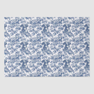 Papier Mousseline Motif Daschund Dog Blue Toile