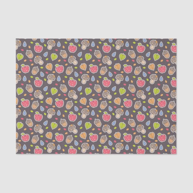 Papier Mousseline motif d'automne (Recto)