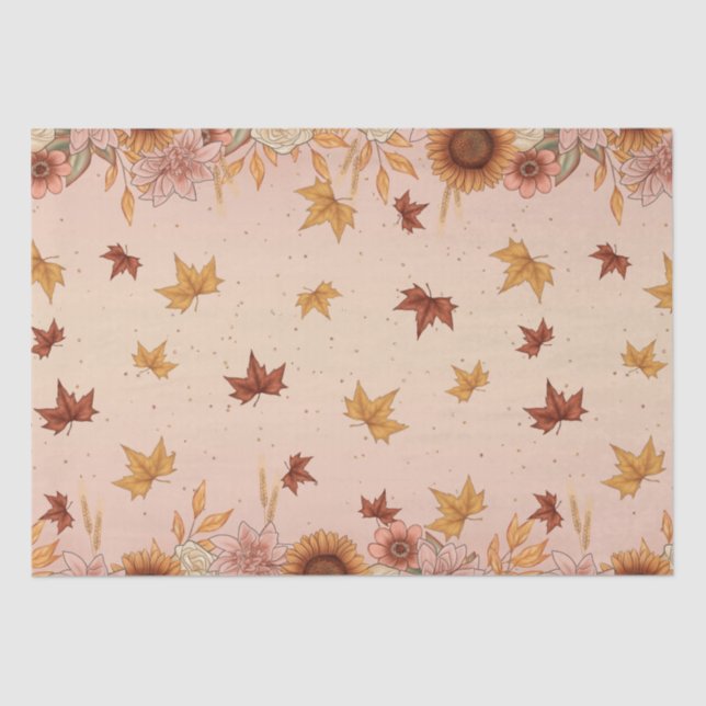 Papier Mousseline Motif d'automne Soft Boho (Recto)