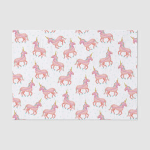Papier Mousseline Motif de Baby shower Unicorne rose mou
