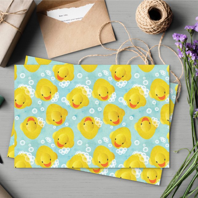 Papier Mousseline Motif de bain canards en caoutchouc (Rubber Duckie Tissue Paper)