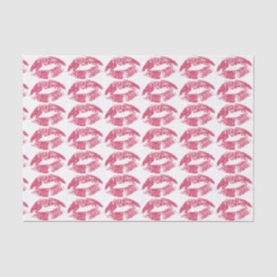 Papier Mousseline Motif de baise rose lèvres
