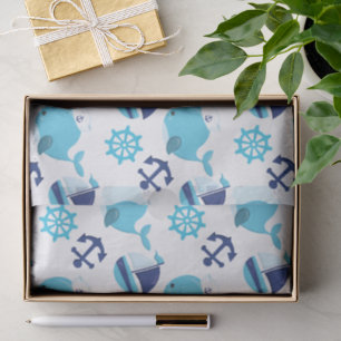 Papier Mousseline Motif De Baleines, Beaux Baleines, Baleines Bleues