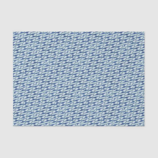 Papier Mousseline Motif de baleines bleues - par Jago (Recto)