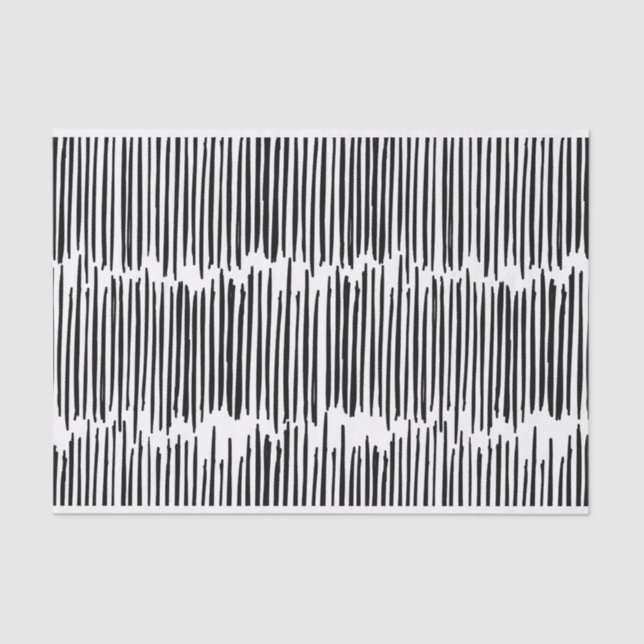 Papier Mousseline Motif de bande Abstrait noir et blanc (Recto)