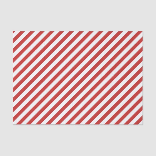Papier Mousseline Motif de bande diagonale rouge et blanc (Recto)