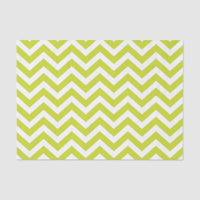 Papier Mousseline Motif de bande vert Chevron (Recto)