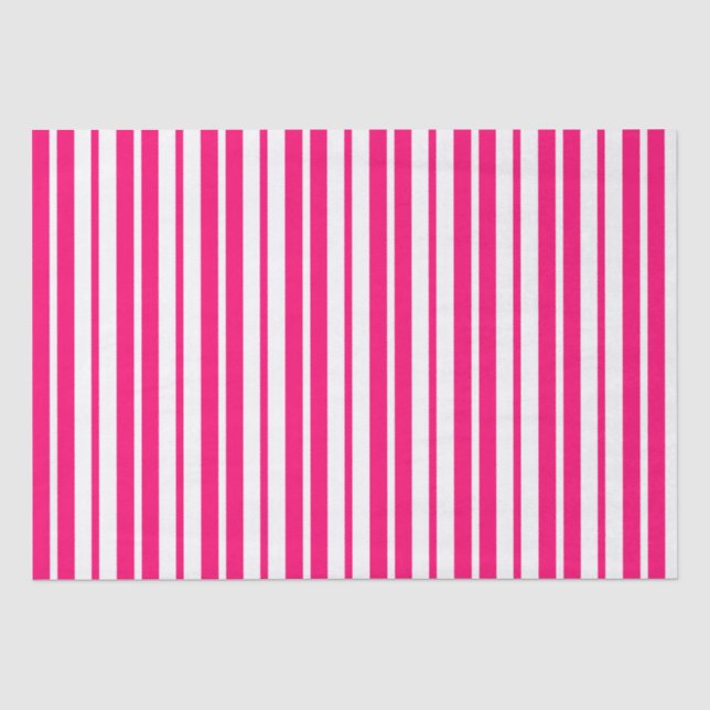Papier Mousseline Motif de bandes verticales rose blanc (Recto)