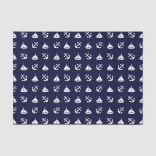 Papier Mousseline Motif de bateau à voile et d'ancre