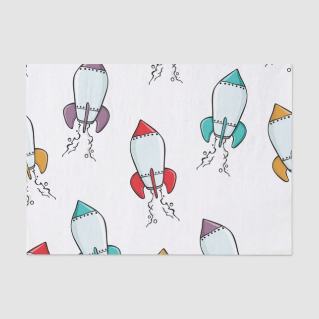 Papier Mousseline Motif de bateau de Rocket de bande dessinée (Recto)