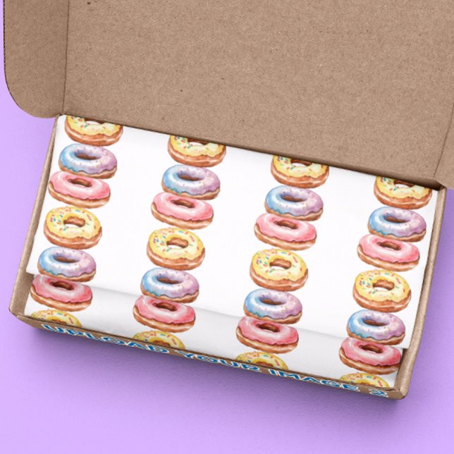 Papier Mousseline Motif de beignet amusant coloré (Créateur téléchargé)