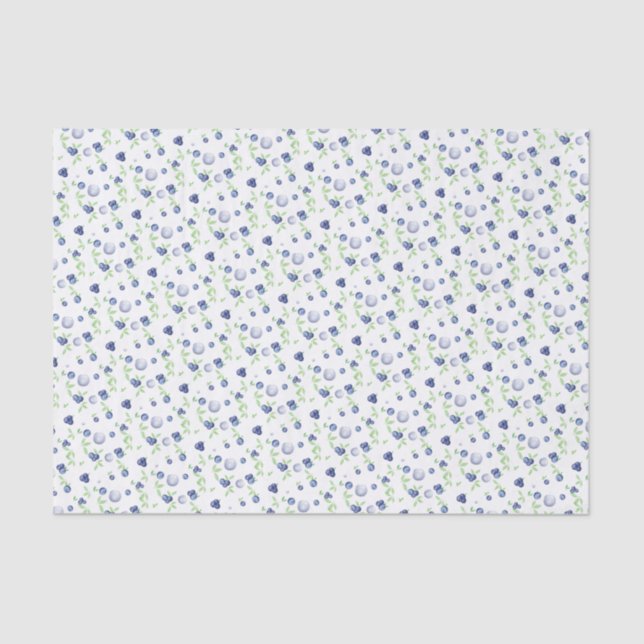 Papier Mousseline Motif de bleuet d'aquarelle (Recto)