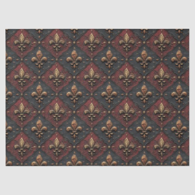 Papier Mousseline Motif de bois sculpté gothique (2) (Recto)