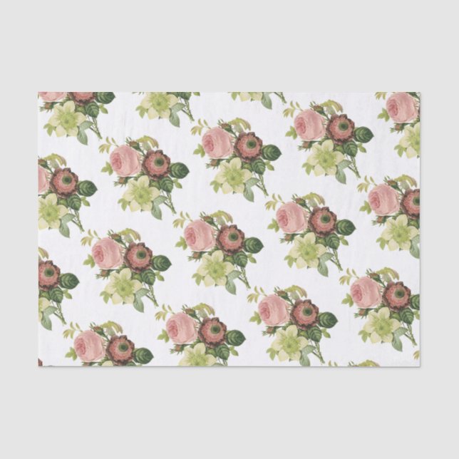 Papier Mousseline Motif de bouquet de fleurs (Recto)