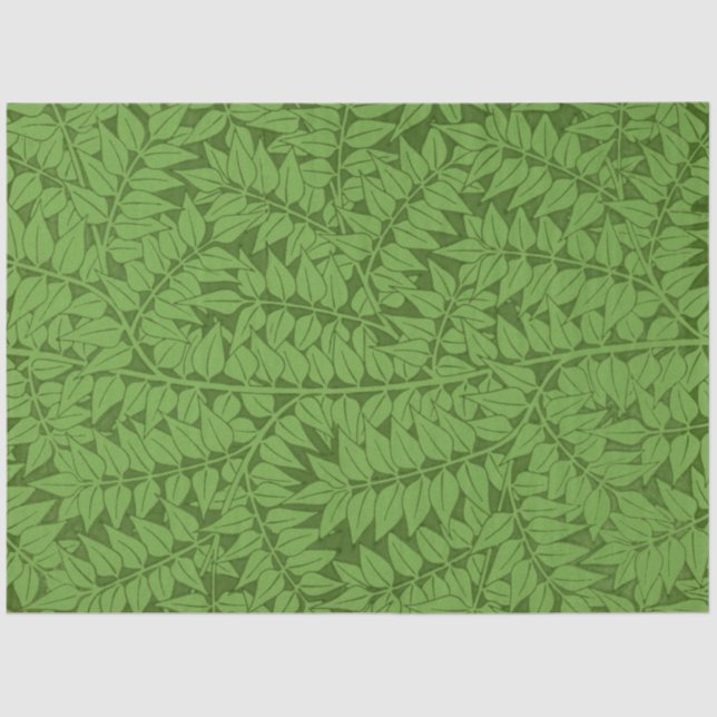 Papier Mousseline Motif de branche verte (Jungle Art) (William Morri (Recto)