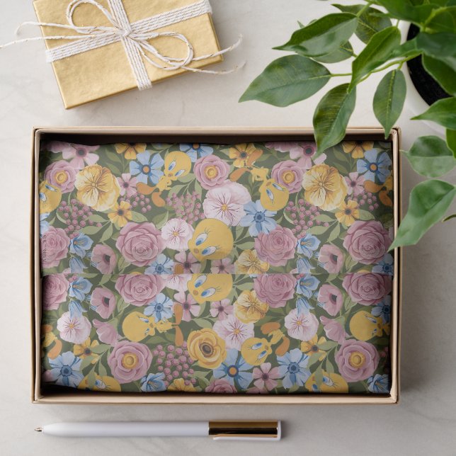 Papier Mousseline Motif de broderie florale TWEETY™ (Cadeau)